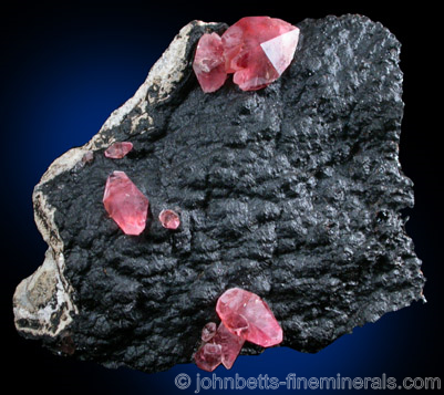 Rhodochrosite on Pyrolusite from Uchucchacua Mine, Oyon, Cajatambo, Peru