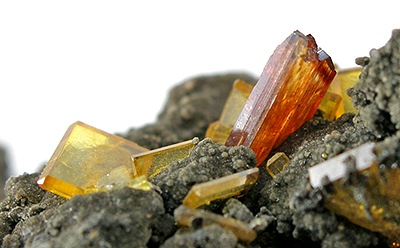 Bright Orange Raspite Crystal from Broken Hill, New South Wales, Australia