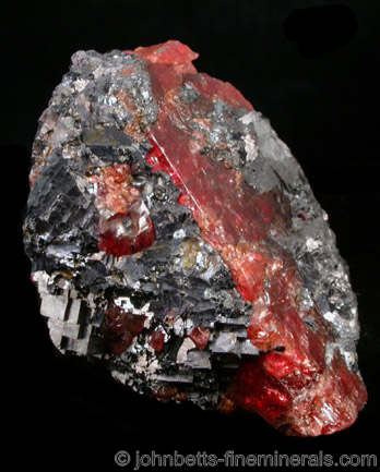 Elongated Red Rhodonite from Broken Hill, New South Wales, Australia