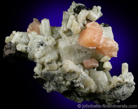Scapolite with Titanite and Calcite from Bear Lake Diggings, Tory Hill, Ontario, Canada