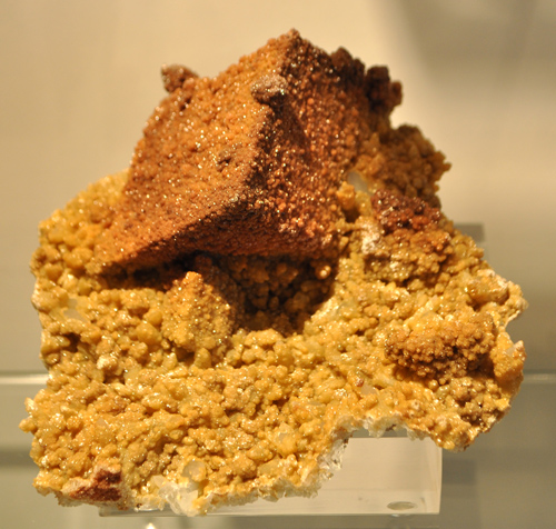 Siderite Crystals on Calcite from Gheturi Mine, Satu Mare, Romania