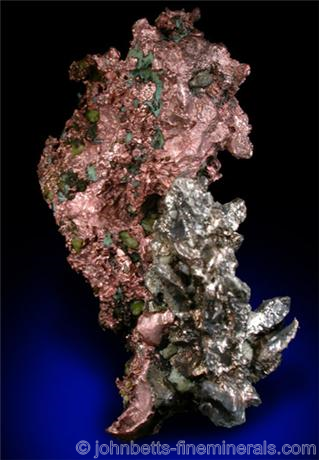 Halfbreed of Copper and Silver from Keweenaw Peninsula Copper District, Houghton County, Michigan