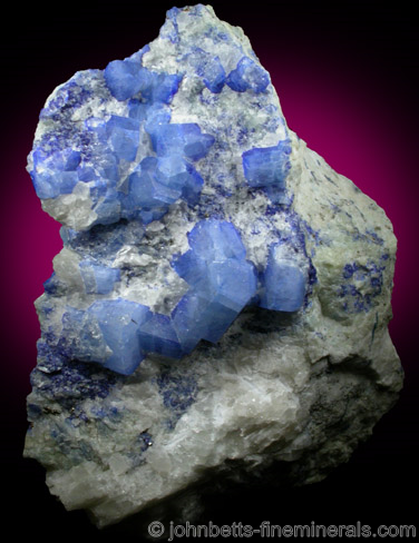 Sodalite Crystals on Matrix from Sar-e-Sang, Kokscha Valley, Badakshan, Afghanistan