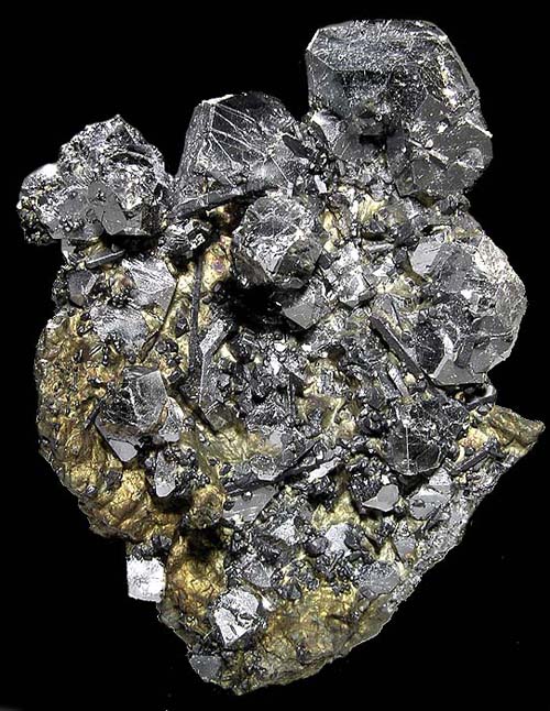 Dozen Sperrylite Crystals on Matrix from Talnakh Cu-Ni Deposit, Noril'sk, Putoran Plateau, Taimyr Peninsula, Taymyrskiy Autonomous Okrug, Eastern-Siberian Region, Russia