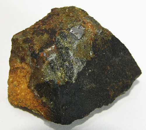 Sperrylite Crystal in Chalcopyrite Matrix from Vermilion Mine, Denison Township, Sudbury District, Ontario, Canada