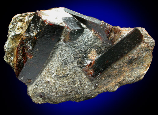 Brown Single Staurolite in Schist from Cook Road Locality, Windham, Cumberland County, Maine