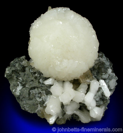 Hemispherical White Stilbite from Braen's Quarry, Haledon, Passaic County, New Jersey
