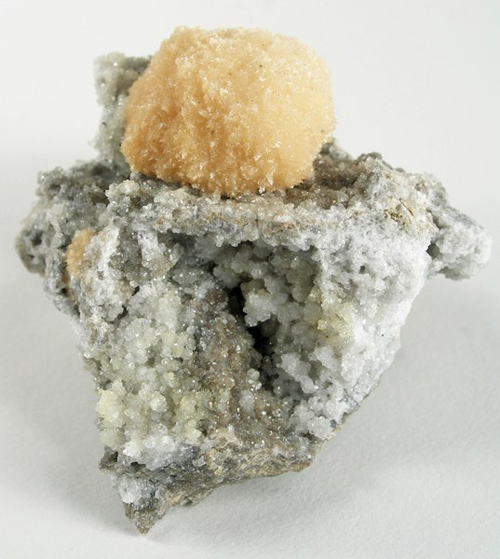 Cream-Colored Strontianite on Matrix from National Limestone Co. Quarry, Lime Ridge, Mount Pleasant Mills, Perry Township, Snyder Co., Pennsylvania