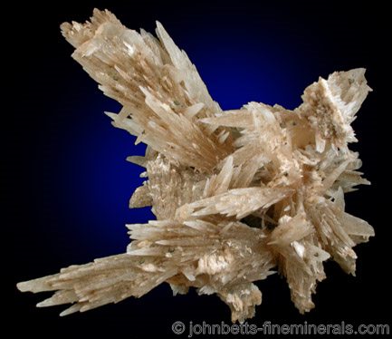 Complex Elongated Strontianite Crystals from Minerva #1 Mine, Cave-in-Rock District, Hardin County, Illinois