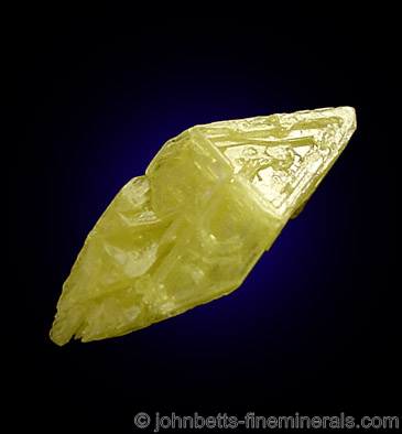 Dipyramidal Hopper Sulfur Crystal from Steamboat Springs District, Washoe County, Nevada
