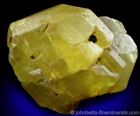 Large Sulfur Crystal with Bitumen from Girgenti, Sicily, Italy