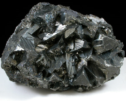 Cluster of Large Tetrahedrite Crystals from Casapalca District, Huarochiri Province, Lima Department, Peru