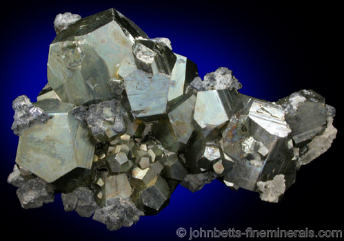 Tetrahedrite on Pyrite Crystals from Park City District, Summit County, Utah