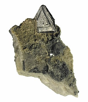 Triangular Tetrahedrite Crystal from Machacamarca Mine, Machacamarca, Machacamarca District (Colavi District), Cornelio Saavedra Province, Potosi­ Department, Bolivia