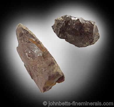 Two Crude Thorite Crystals from Evje, Norway