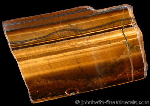 Polished Tiger's Eye from Headwaters of the Orange River, Griqualand West, South Africa