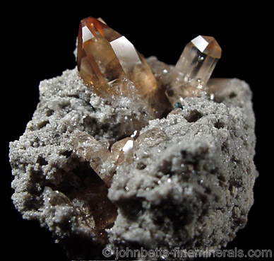 Topaz Crystals on Rhyolite Matrix from Thomas Range, Juab County, Utah
