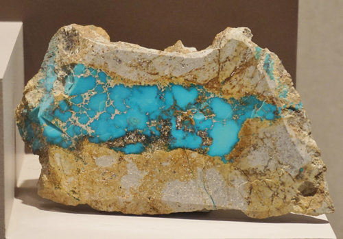 Splotched Turquoise Vein from Los Cerillos, New Mexico