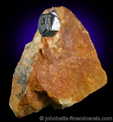 Uraninite Crystal in Matrix from Swamp No. 1 Quarry (a.k.a Trebilcock Locality), Topsham, Sagadahoc County, Maine