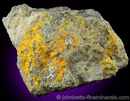 Uraninite Altering to Gummite from Ruggles Mine, Grafton Center, Grafton County, New Hampshire