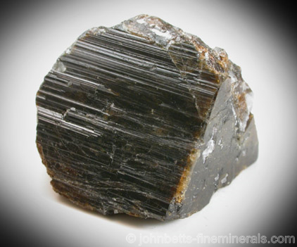 Striated Uvite Crystal from Rudeville (now called Hamburg), Sussex County, New Jersey