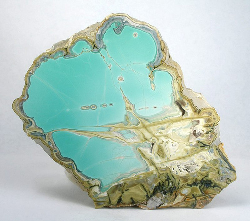 Turquoise-Blue Variscite Slice from Clay Canyon, Fairfield, Utah County, Utah