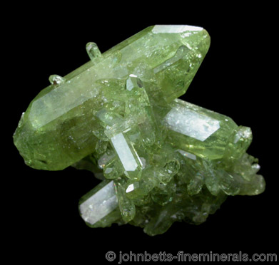 Green Vesuvianite Crystal Cluster from Jeffrey Mine, Asbestos, Québec, Canada