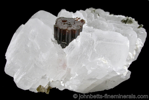 Vesuvianite Crystal in Calcite Matrix from Alchuri, Shigar Valley, northeast of Skardu, Baltistan, Northern Areas, Pakistan