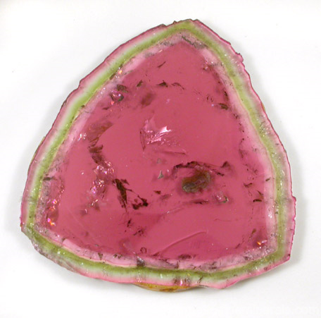 Watermelon Tourmaline Slice from Dunton Quarry, Plumbago Mountain, Hall's Ridge, Newry, Oxford County, Maine