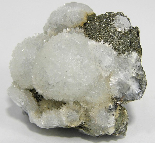 Bright White Wavellite from Siglo Veinte Mine, Llallagua, Rafael Bustillo Province, Potosí Department, Bolivia