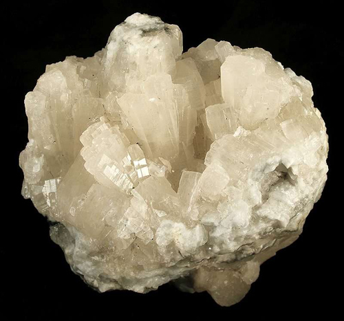Columnar Witherite Crystal Cluster from Nentsberry Haggs Mine, Alston Moor District, Cumbria, England