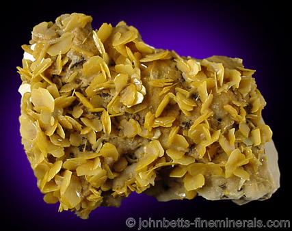 Yellowish Wulfenite Flakes from Bleiberg, Carinthia, Austria
