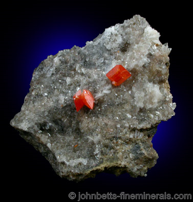 Small Wulfenite on Matrix from Red Cloud Mine, Silver District, La Paz County, Arizona