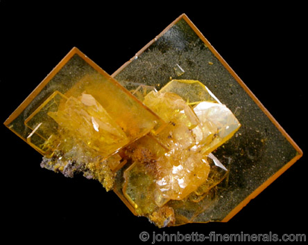 Transparent Bladed Wulfenite from San Francisco Mine, Cerro Prieto, north of Cucurpe, Sonora, Mexico