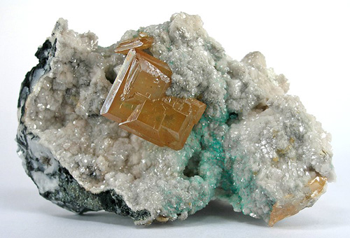 Brown Wulfenite on Matrix from Tsumeb mine, Tsumeb, Namibia