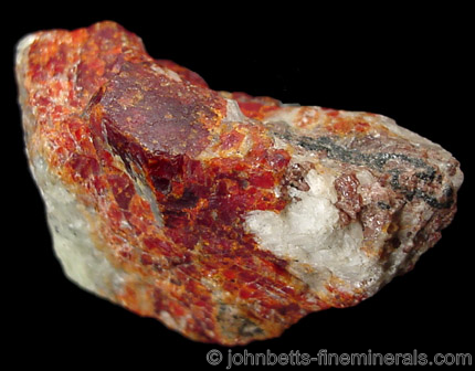 Crudely Formed Zincite Crystal from Sterling Mine, Sterling Hill, Ogdensburg, Sussex County, New Jersey