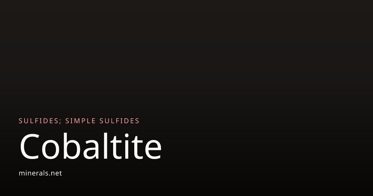 Cobaltite: The mineral cobaltite information and pictures · Minerals.net