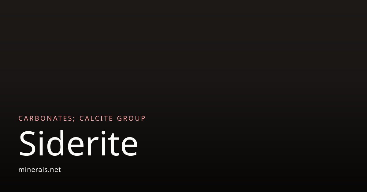 Siderite: The mineral Siderite information and pictures · Minerals.net